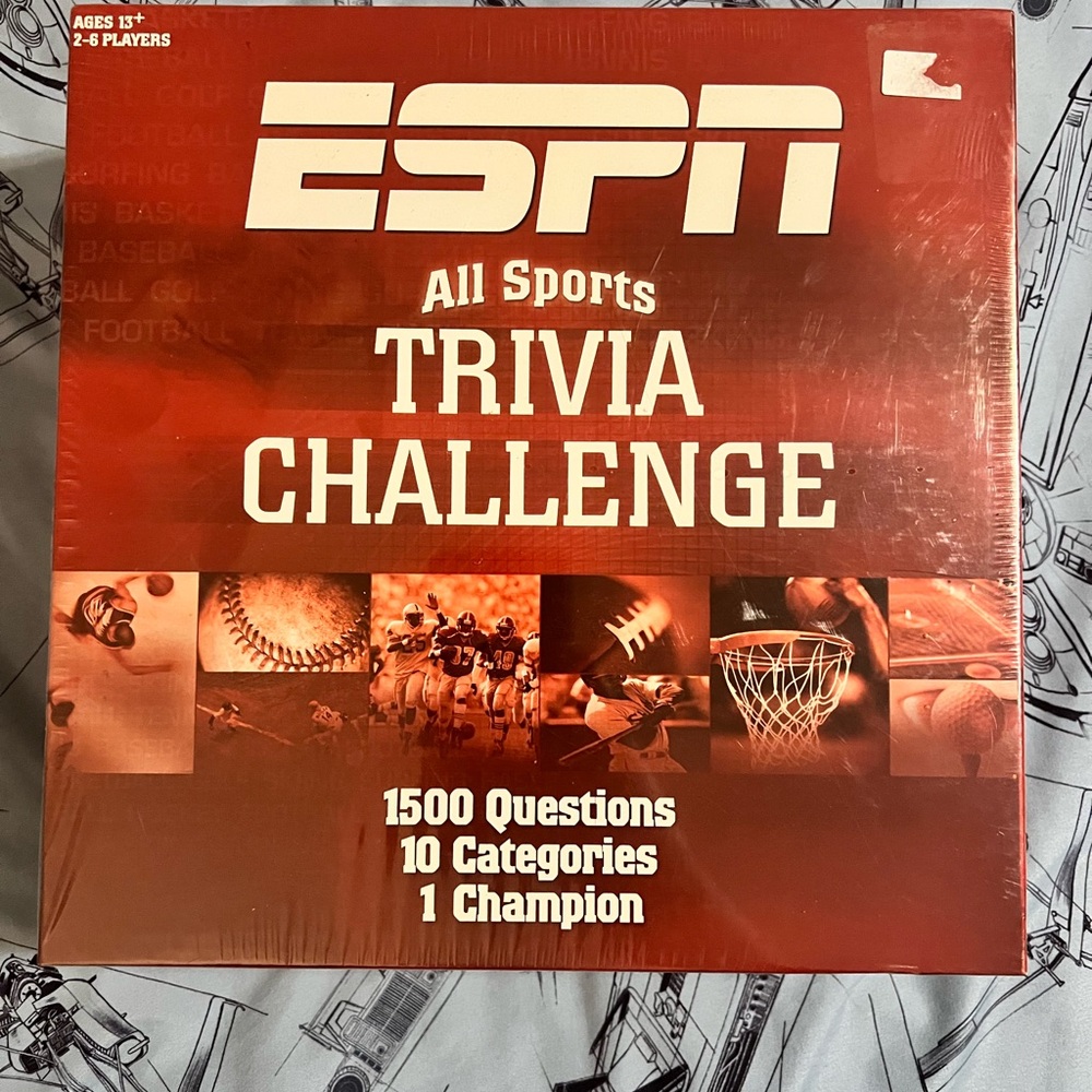 ESPN 2005 All Sports Trivia Challenge Board Game - Red